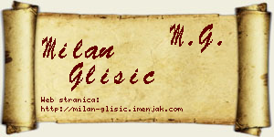 Milan Glišić vizit kartica